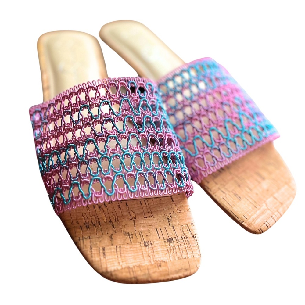 NWOT Cotton Candy Mesh-Top Flat Sandals